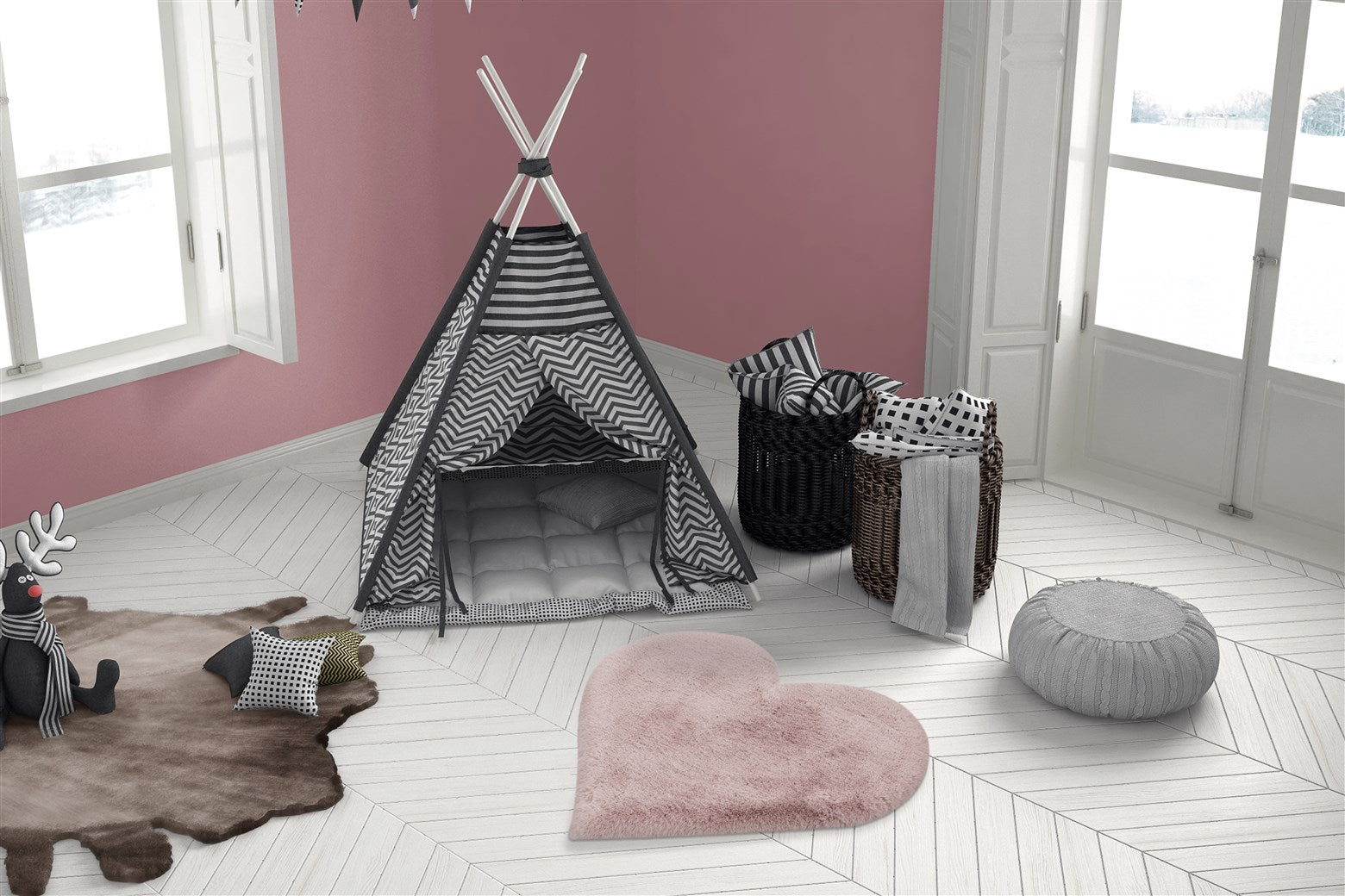 kayoom-lovely-kids-1225-kinderteppich-in-herzform-weicher-flor-verschiedene-farb image 2