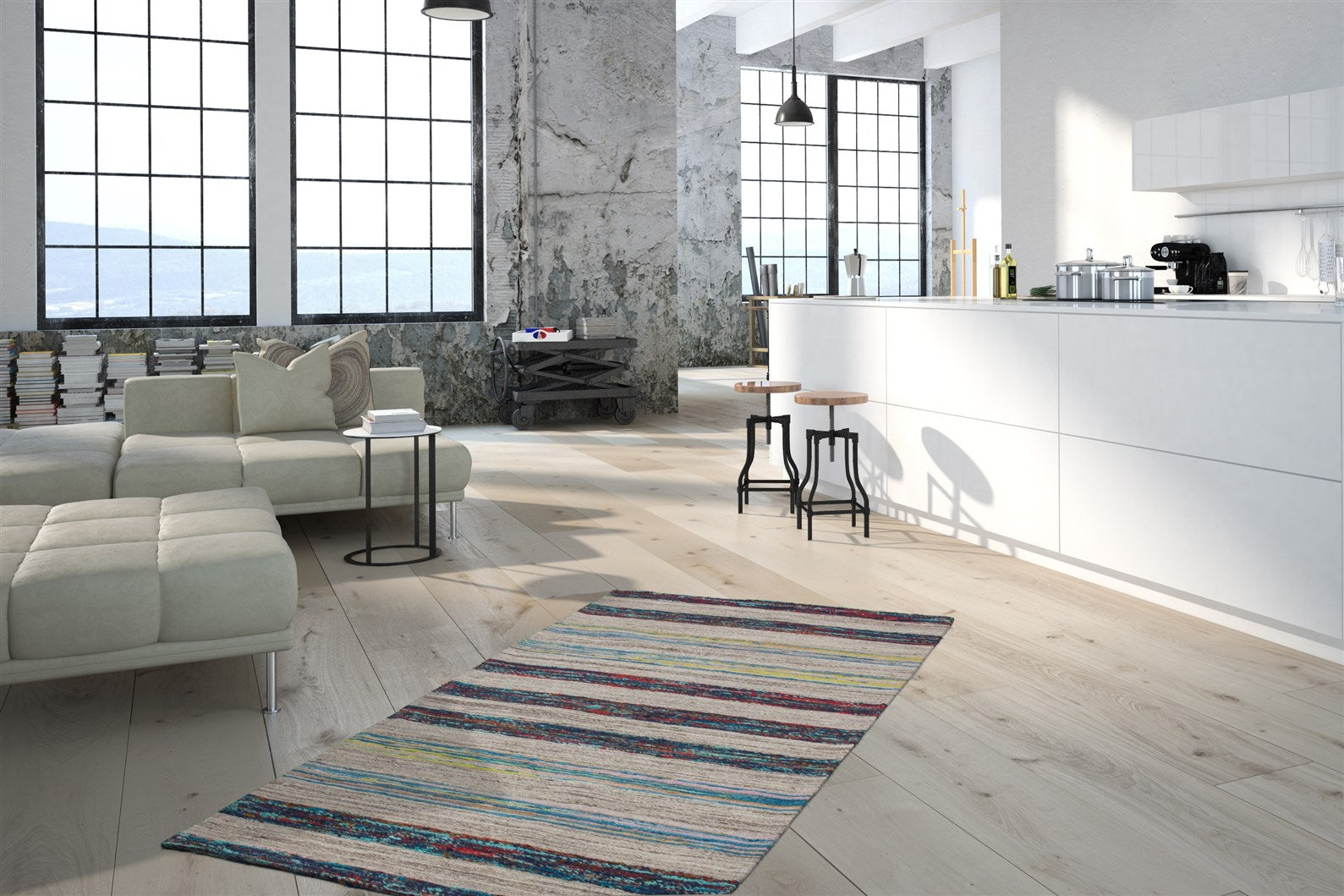 kayoom-duarte-210-handgewebter-kilim-teppich-aus-wolle-und-kunstseide-verschiede image 3