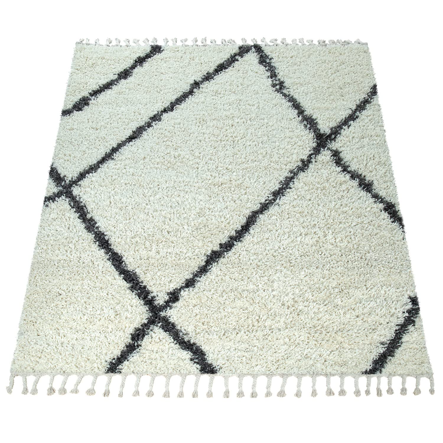 paco-home-hochflor-teppich-beige-rauten-skandi-60x100-cm image 4