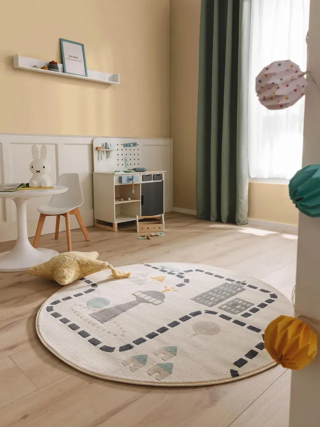 benuta-lytte-kinderteppich-juno-beige-120-cm-rund-kunstfaser-pflegeleicht-f-r-ki image 1