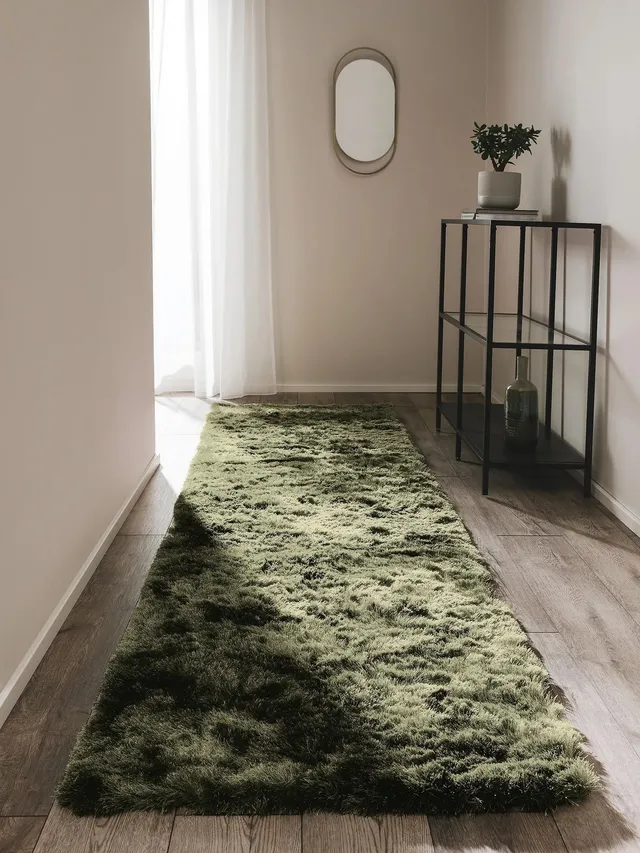 benuta-nest-hochflorteppich-whisper-gr-n-80x300-cm image 1