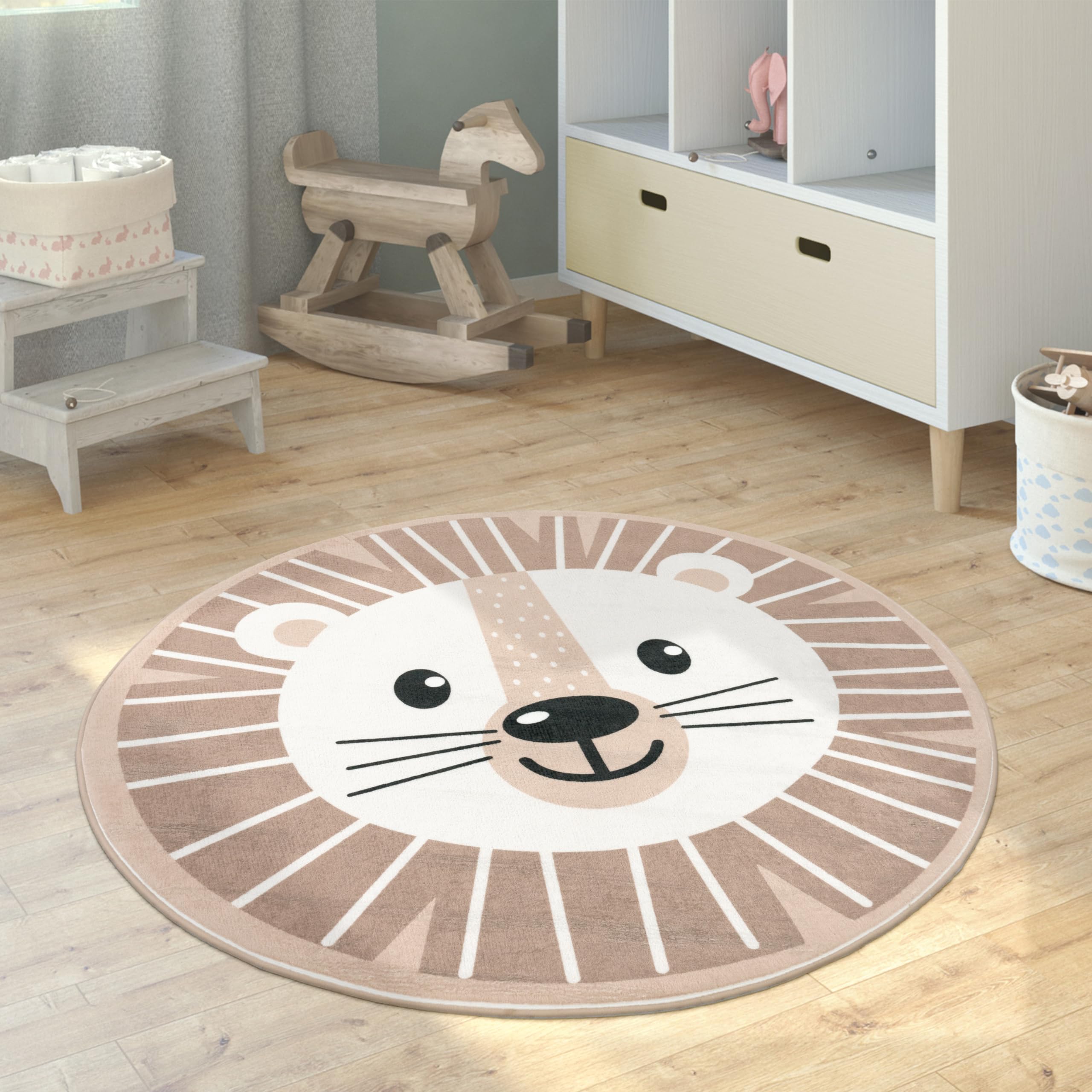 paco-home-kinderteppich-rund-80-cm-beige-mit-mond-koala-l-we image 3