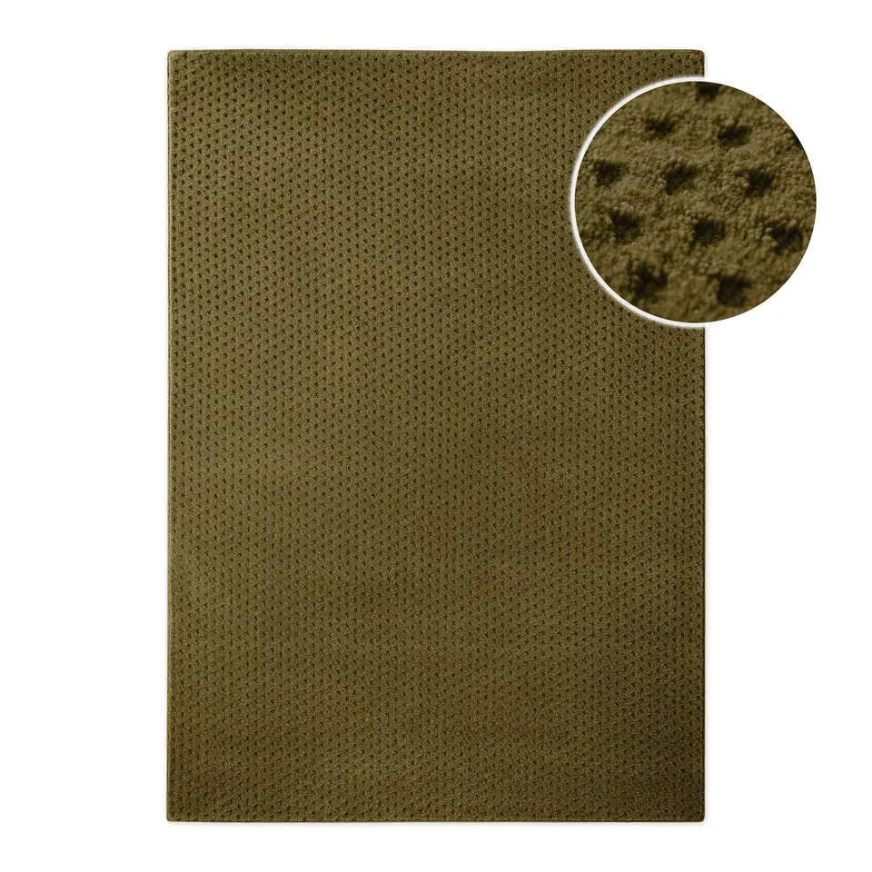 weconhome-castello-three-kurzflor-teppich-oliv-gr-n-aus-schurwolle image 1