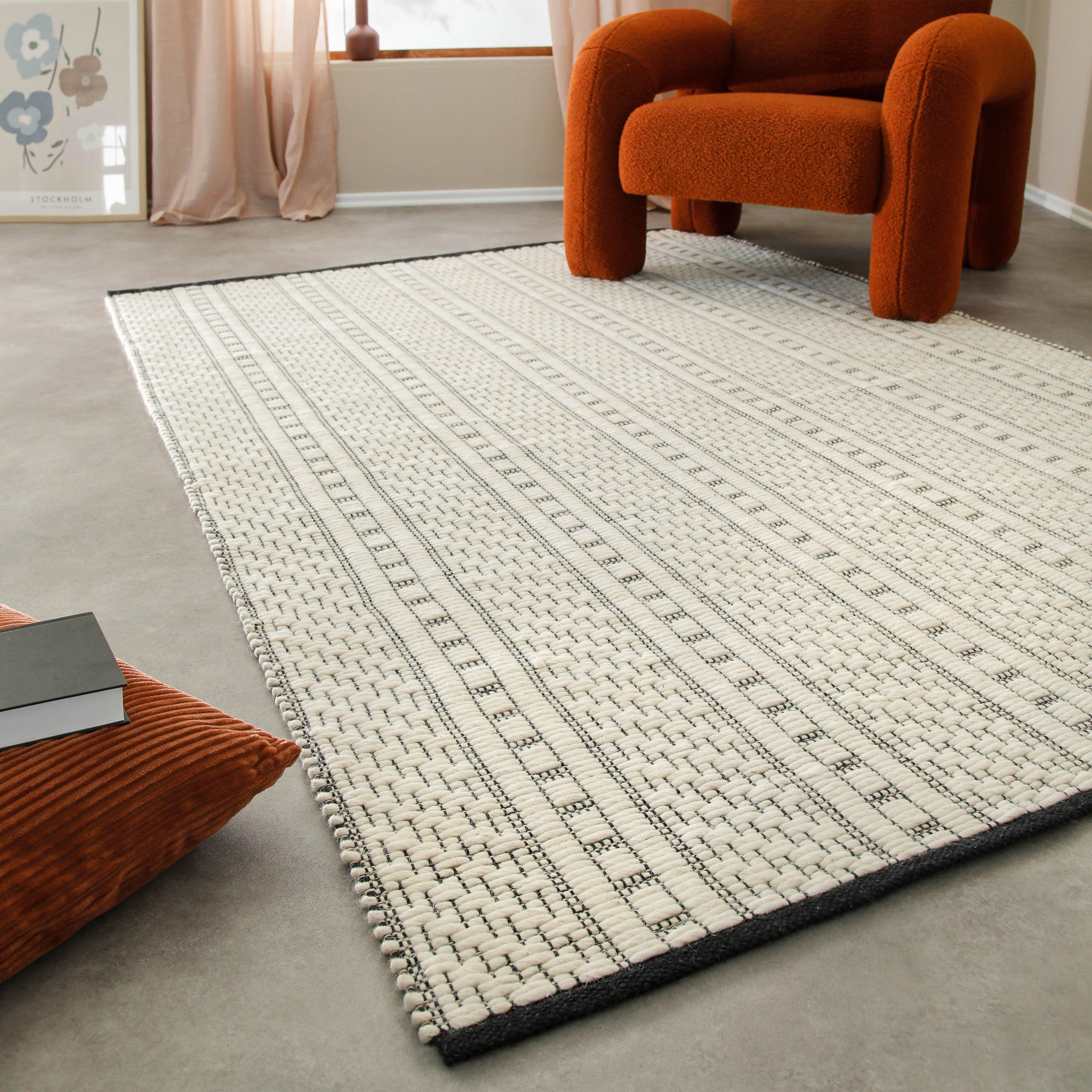 weconhome-liv-wollteppich-creme-wei-handgewebter-teppich-aus-100-schurwolle-hoch image 2