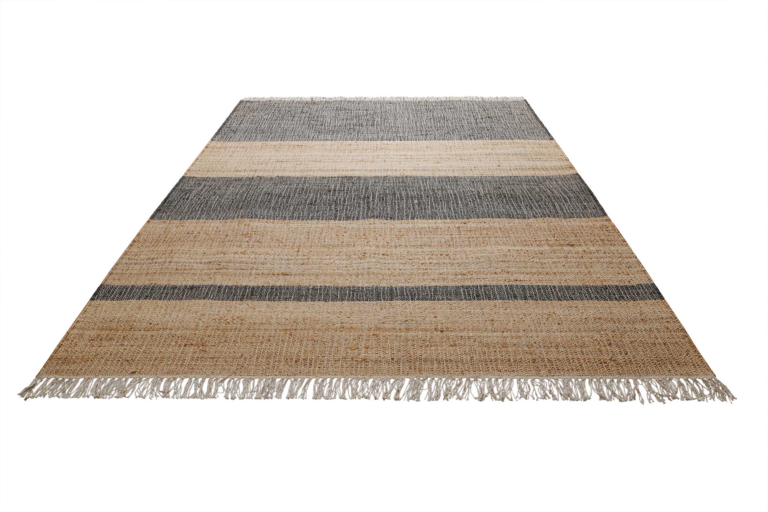 green-looop-vante-handwebteppich-braun-grau-naturfaser-streifen image 3