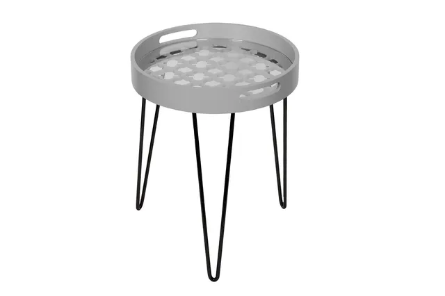 kayoom-river-110-runder-beistelltisch-mit-glasplatte-und-metallbeinen image 1