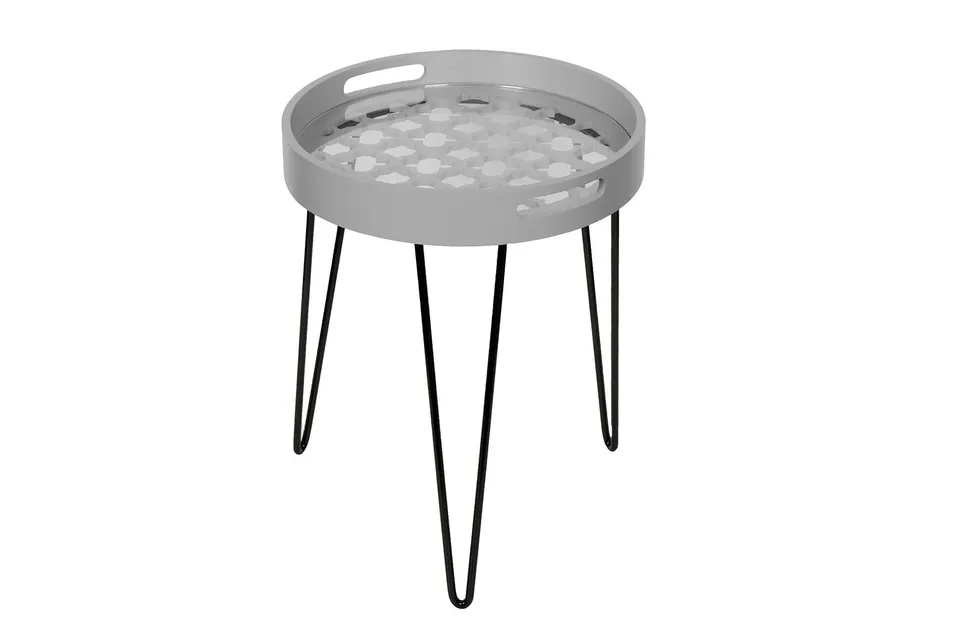 kayoom-river-110-runder-beistelltisch-mit-glasplatte-und-metallbeinen image 1