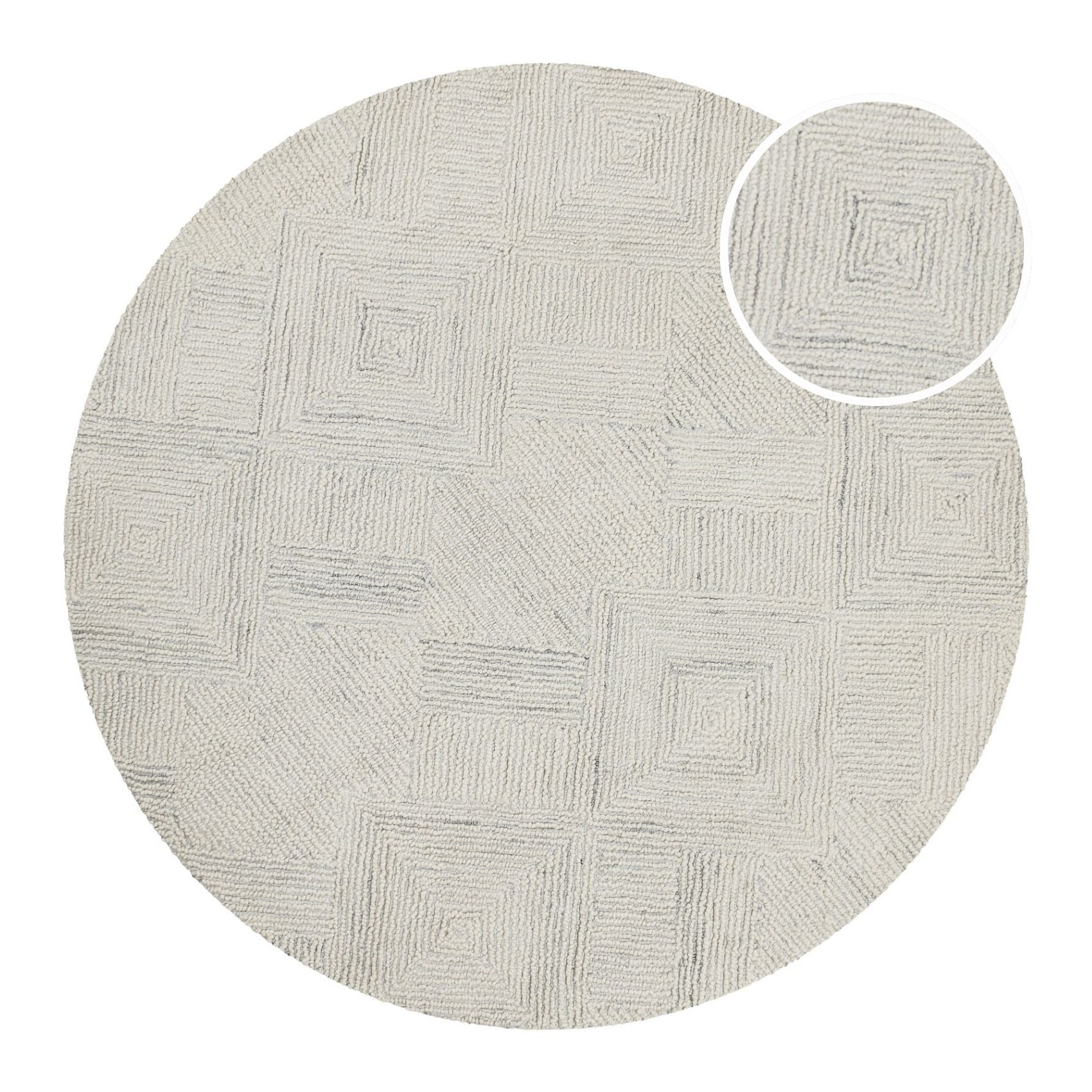 weconhome-hamptons-thirtythree-kurzflor-teppich-rund-elfenbein-handgetuftet-schu image 1