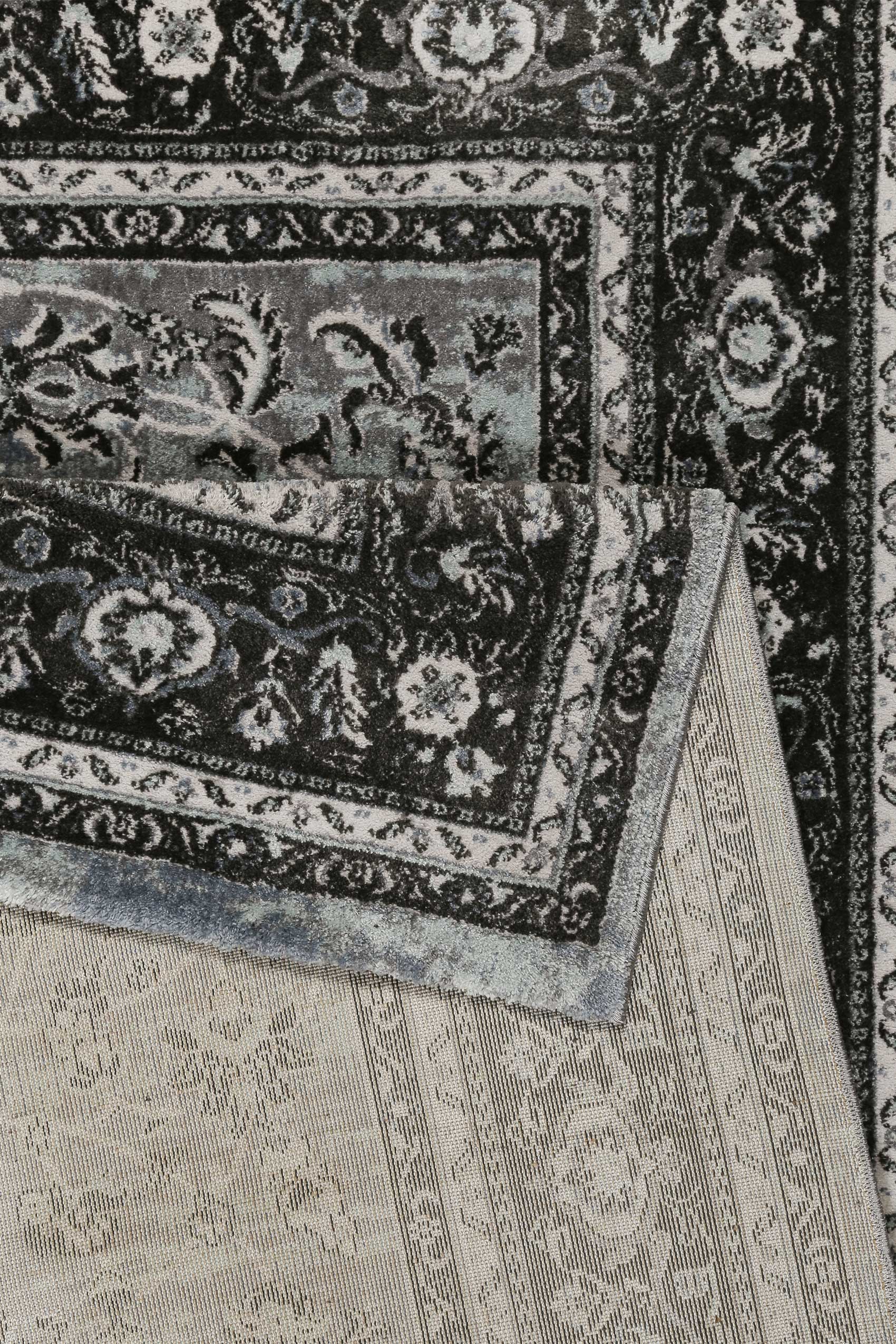 weconhome-kurzflor-teppich-oxford-grau-schwarz-blau-paisley image 3