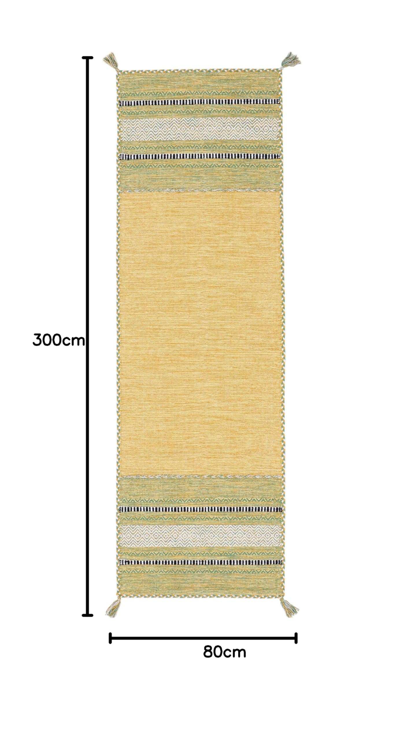 carpetfine-kelim-azizi-l-ufer-baumwolle-gelb-80x300-cm image 2