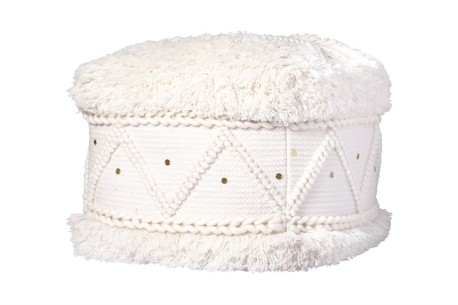 kayoom-pouf-bohist-525-hocker-im-boho-stil-mit-fransen-und-quasten image 1