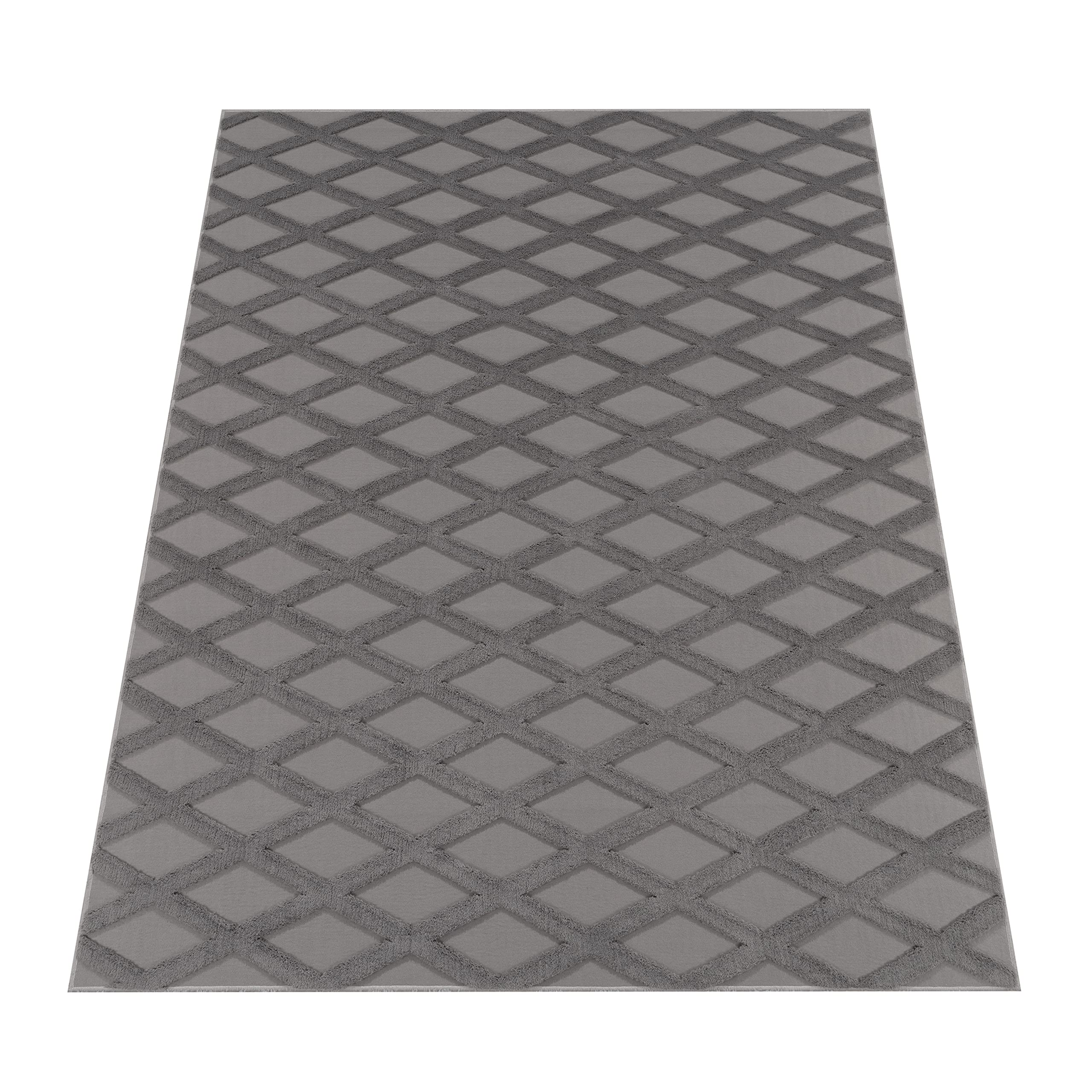paco-home-metro-kurzflor-teppich-160x220-cm-anthrazit-rauten-3d image 6