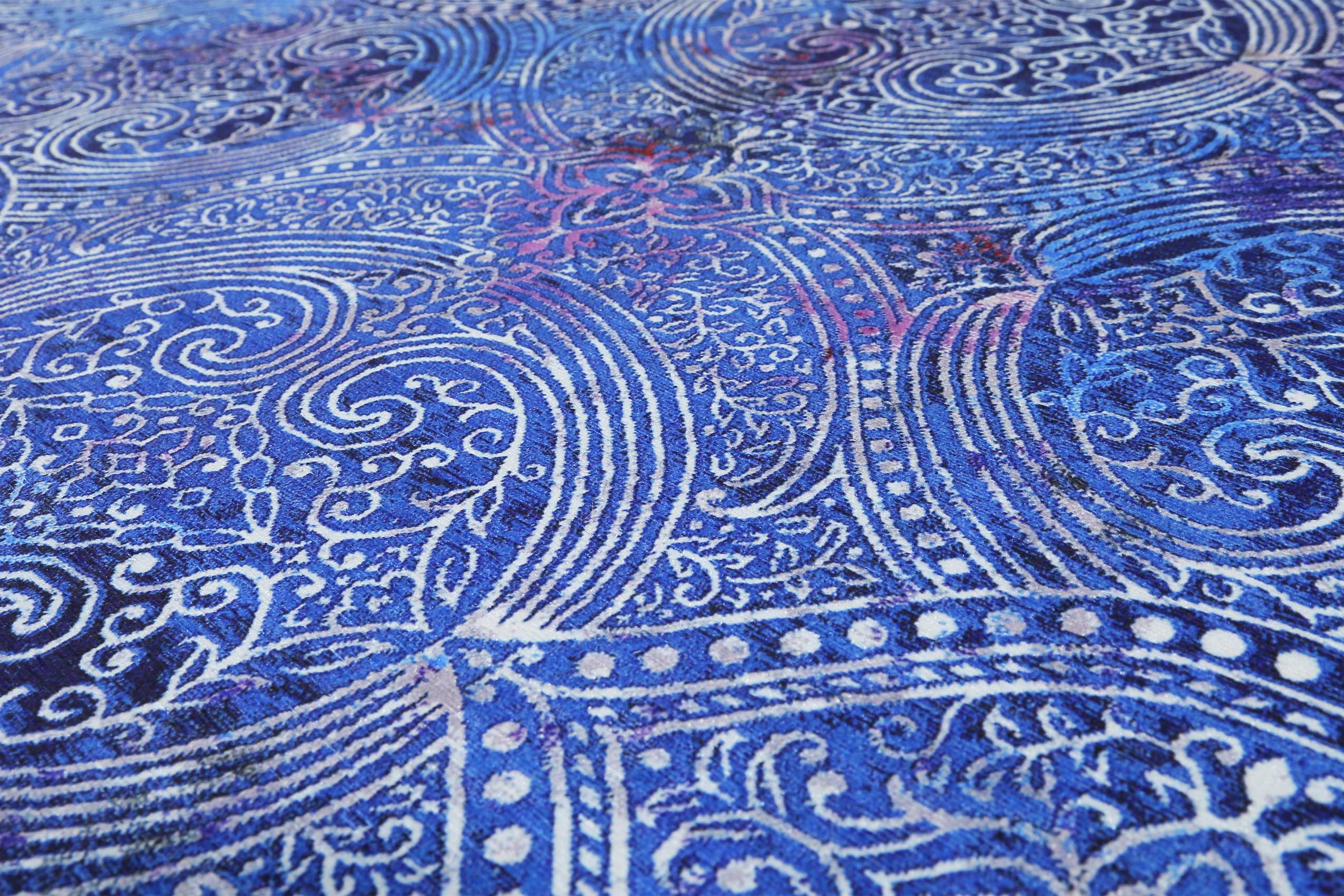 weconhome-badteppich-blau-vintage-louis-gewebt-eckig image 4