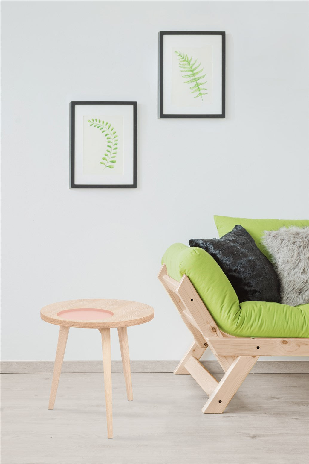 kayoom-beistelltisch-addison-iii-rundes-relief-esche-rosa-modern image 2