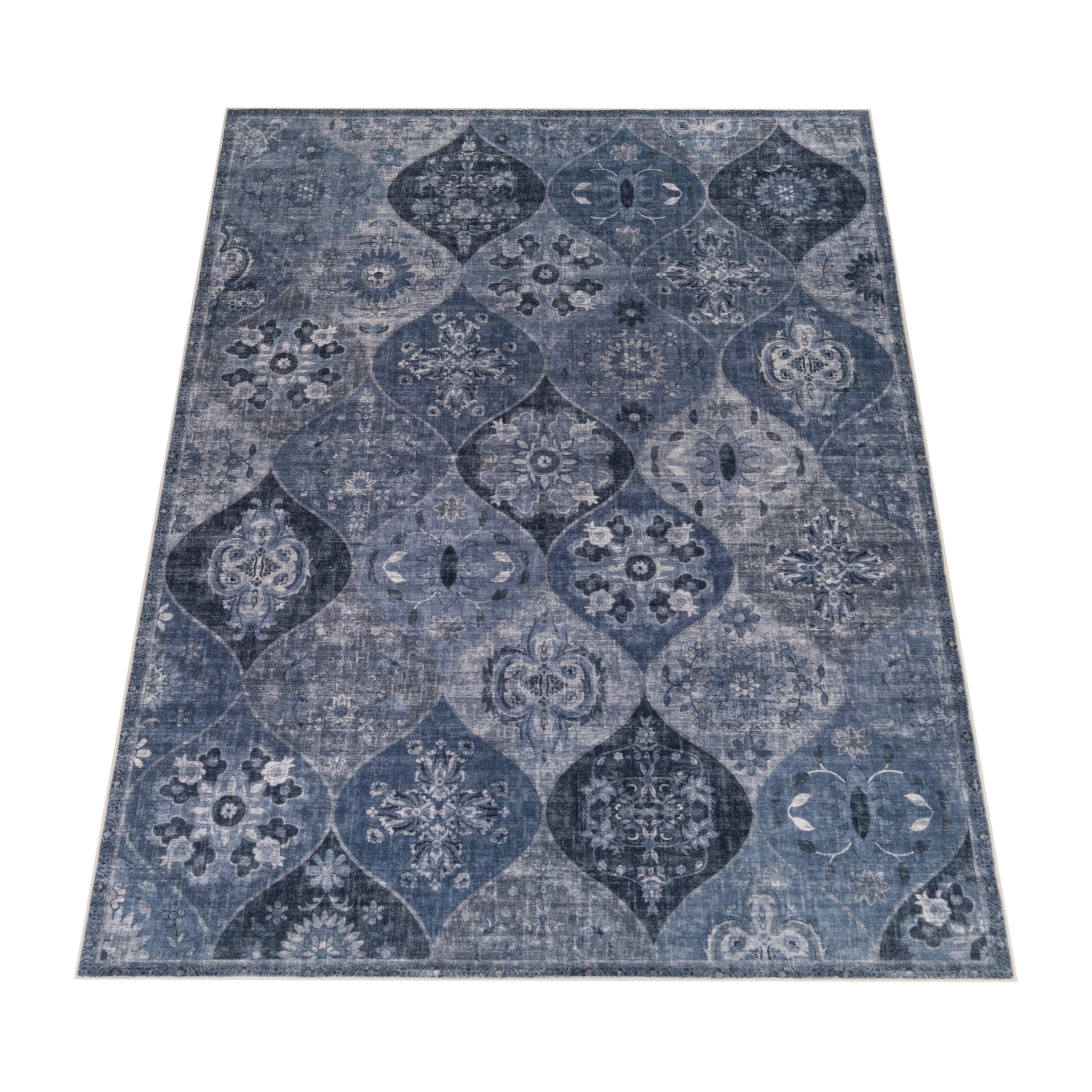 paco-home-passion-vintage-teppich-200x280-cm-blau-waschbar-rutschfest image 7