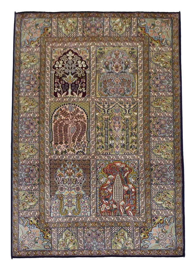 kayoom-hamadan-8450-multi-hochflor-teppich-95x158-cm-handgewebt-orient-design image 1