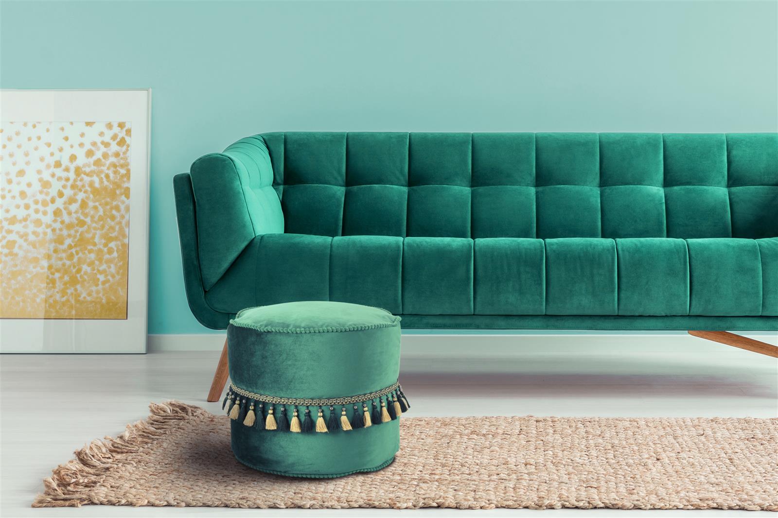 kayoom-pouf-taj-mahal-225-orientalischer-sitzhocker-samt-optik-makramee image 2