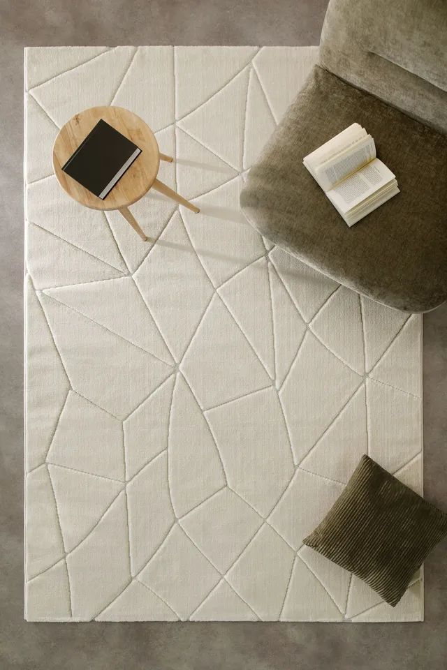 weconhome-unplugged-kurzflorteppich-creme-wei-eckig image 1