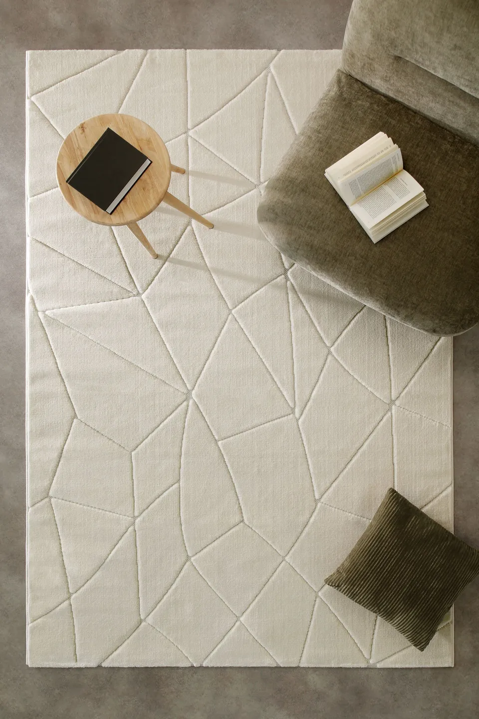 weconhome-unplugged-kurzflorteppich-creme-wei-eckig image 1