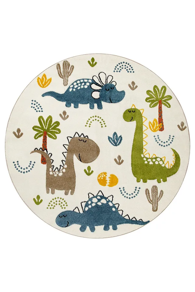 smart-kids-by-weconhome-dino-friends-kinderteppich-rund-creme-wei-konturenschnit image 1