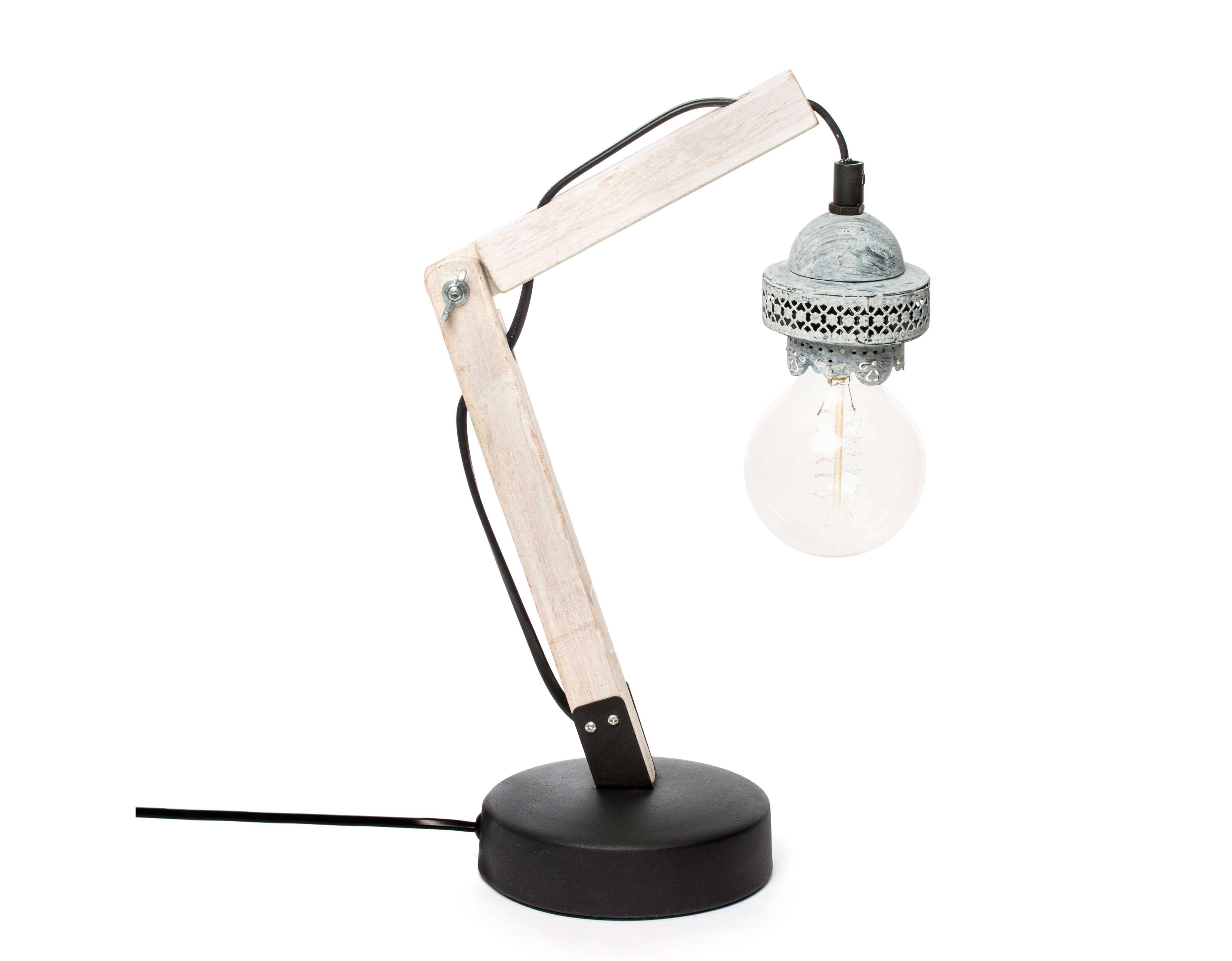 kayoom-rossa-vi-tischlampe-holz-metall-e27-zeitloses-design image 2