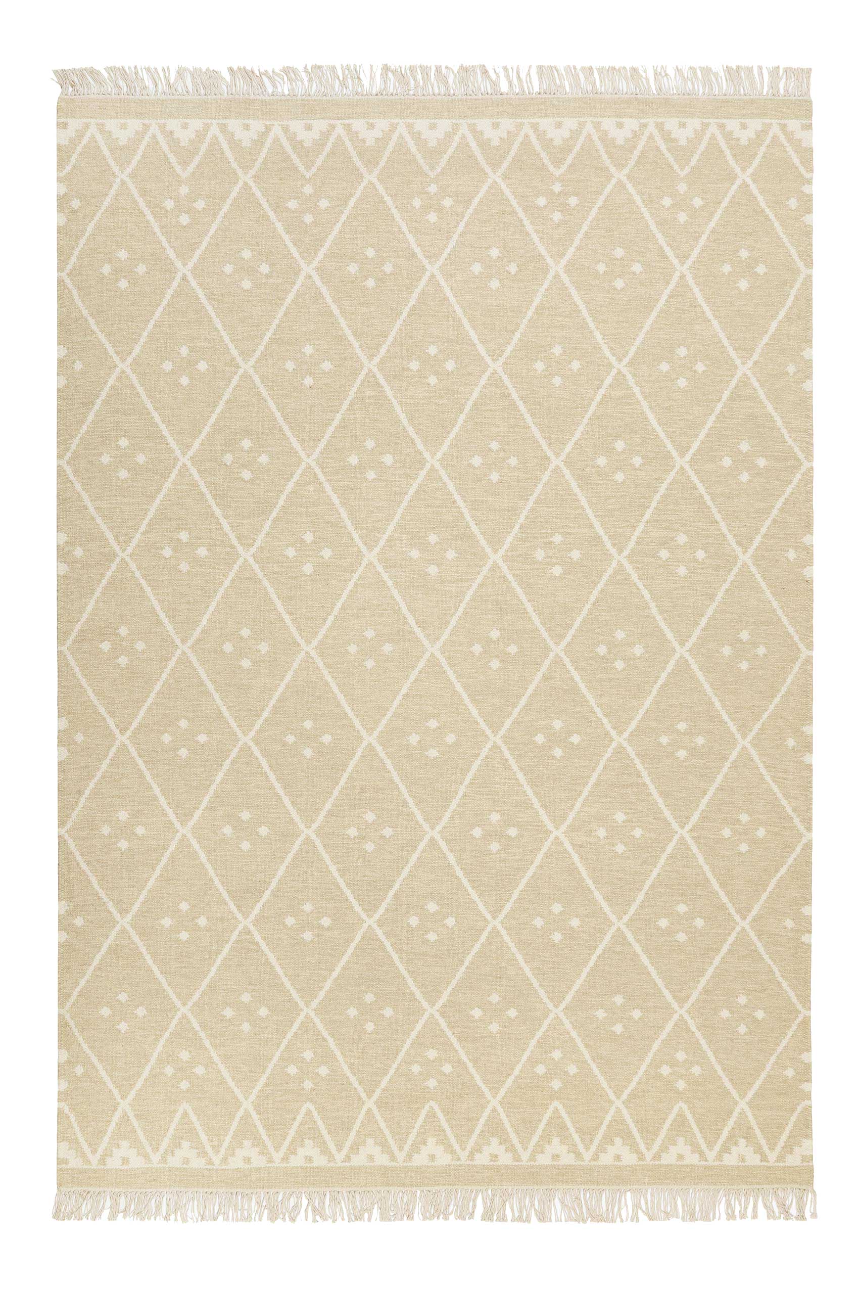 green-looop-kelim-teppich-vermont-beige-creme-meliert-kurzflor-wolle image 1