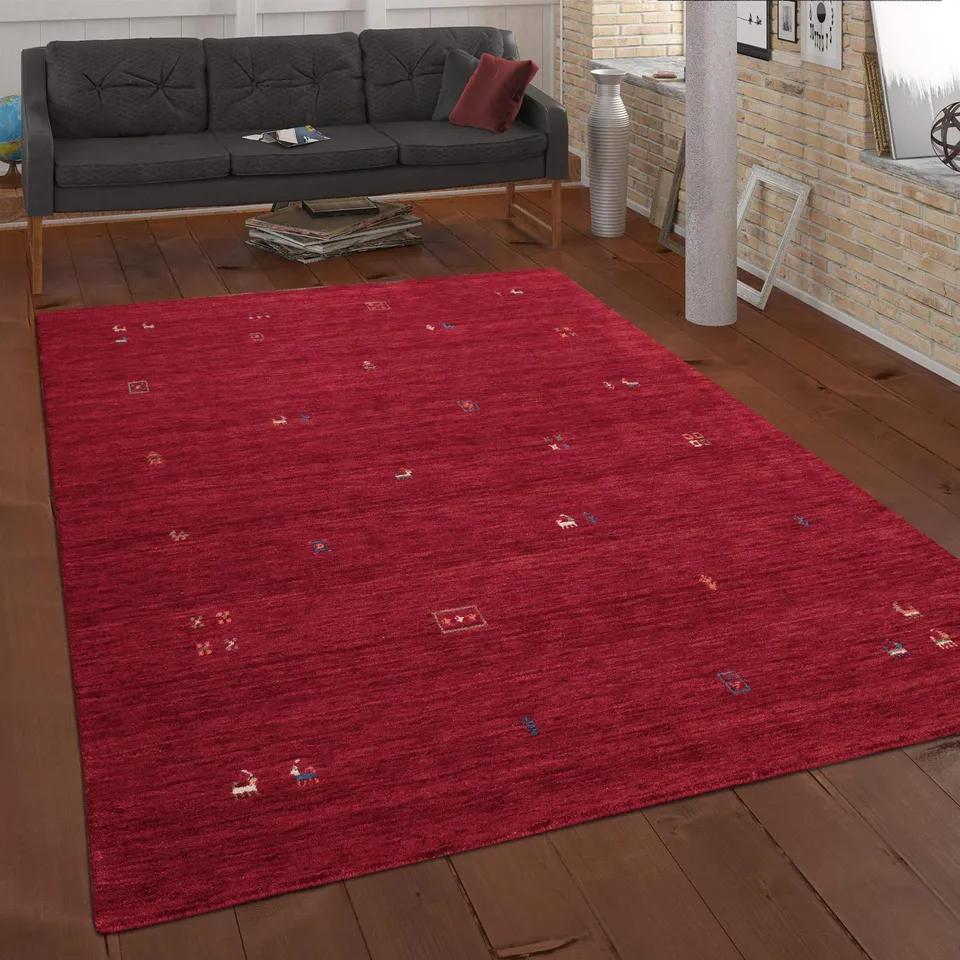 paco-home-teppich-kurzflor-gabbeh-ethno-geometrisch-80x150-cm-rot image 1