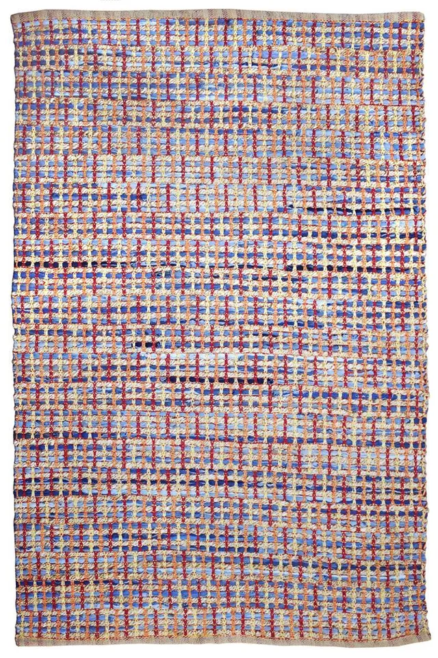 kayoom-sienna-410-geflochtener-flachflorteppich-mehrfarbig-handgefertigt-aus-bau image 1