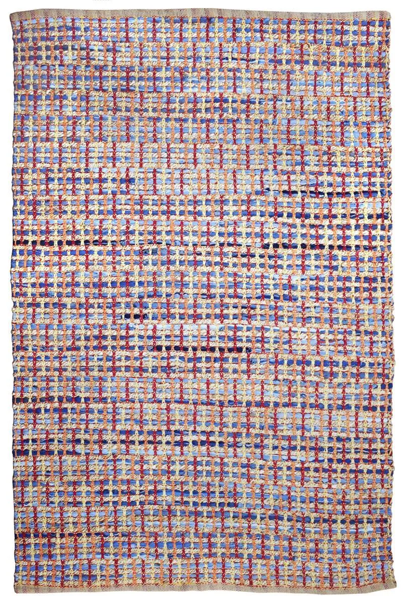 kayoom-sienna-410-geflochtener-flachflorteppich-mehrfarbig-handgefertigt-aus-bau image 1