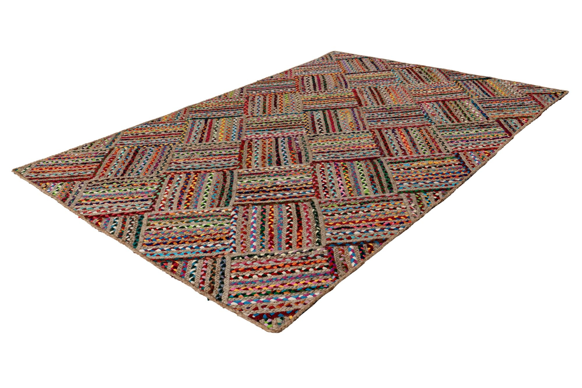 kayoom-tulum-355-multi-handgeknoteter-baumwollteppich-mit-buntem-design-6-mm-kur image 2