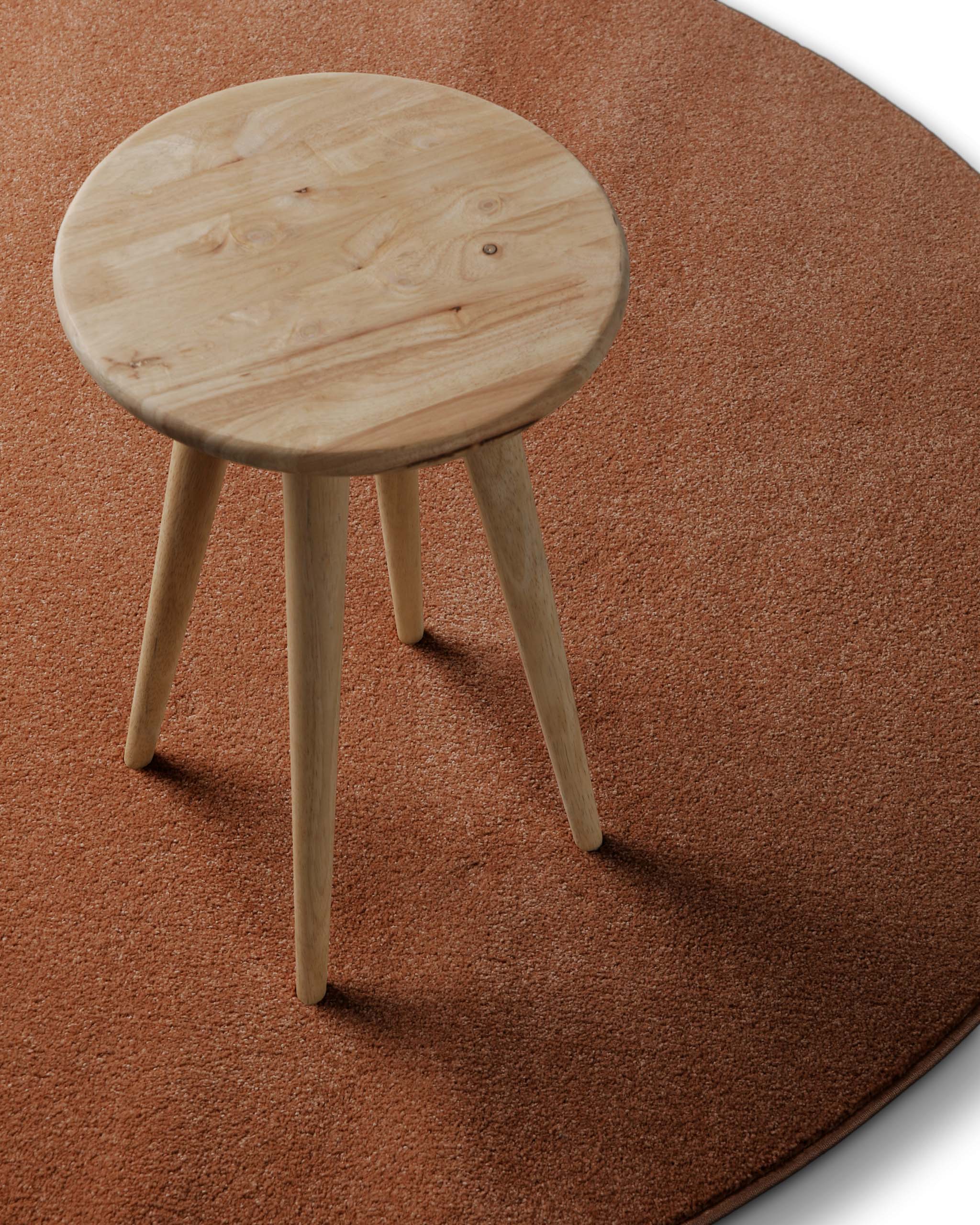 weconhome-basics-freja-kurzflorteppich-rund-ziegel-rot-terrakotta image 2