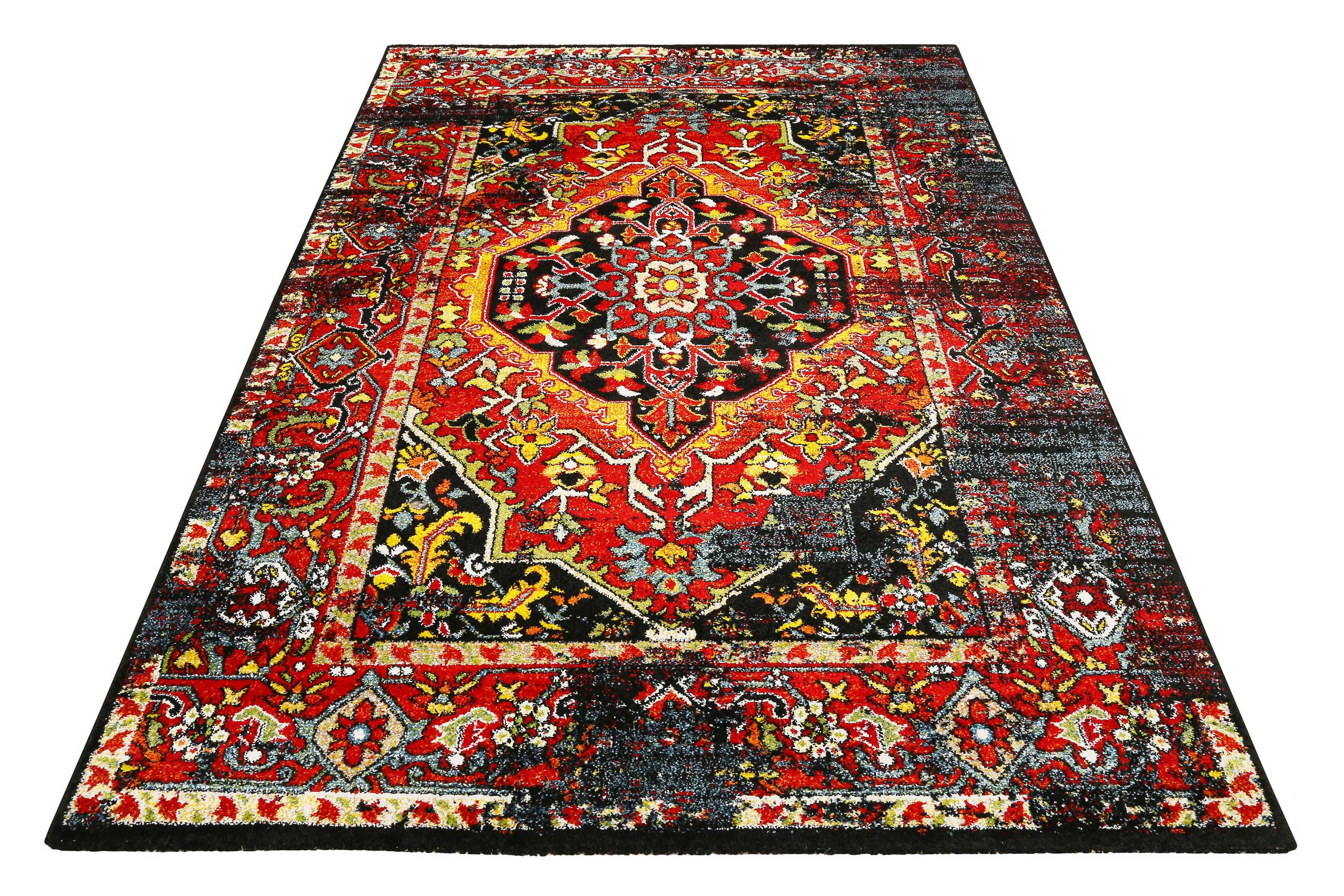 weconhome-teppich-heritage-blau-rot-kurzflor-berber-optik image 2