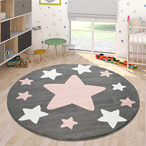 paco-home-kinderteppich-sterne-rund-200-cm-in-grau-rosa image 7