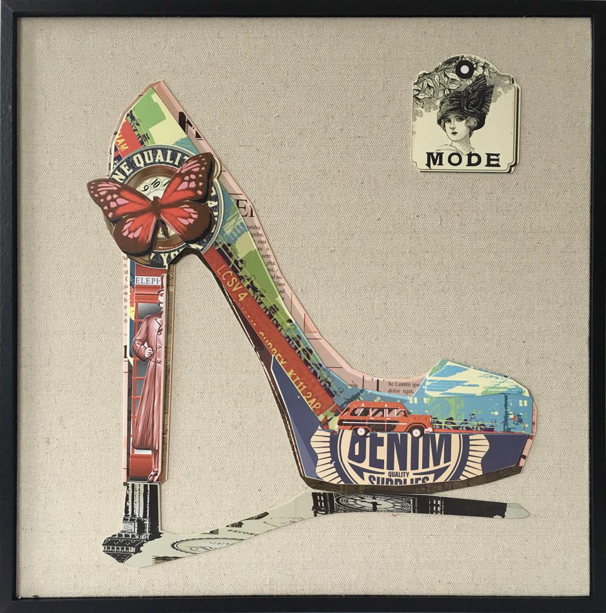 kayoom-style-i-papier-wandbild-42cm-x-42cm-mode-collage-handgefertigt image 1