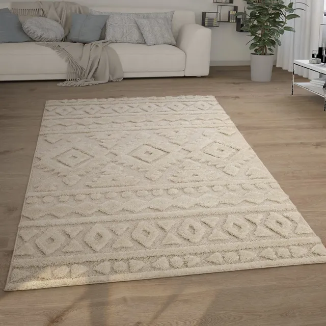 paco-home-shaggy-plus-hochflor-teppich-60x100-cm-creme-6-ethno-boho image 1