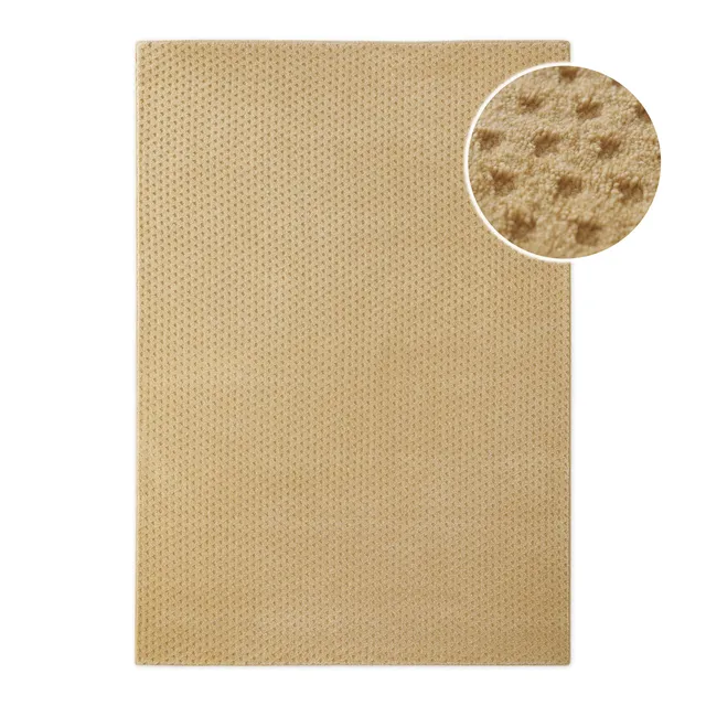 weconhome-castello-three-kurzflor-teppich-aus-schurwolle-in-sand-beige-handgeweb image 1