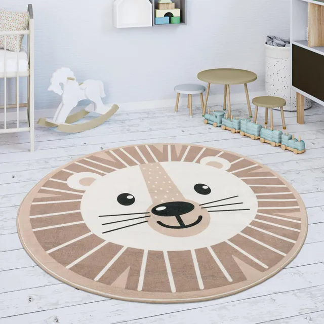 paco-home-kinderteppich-rund-80-cm-beige-mit-mond-koala-l-we image 1