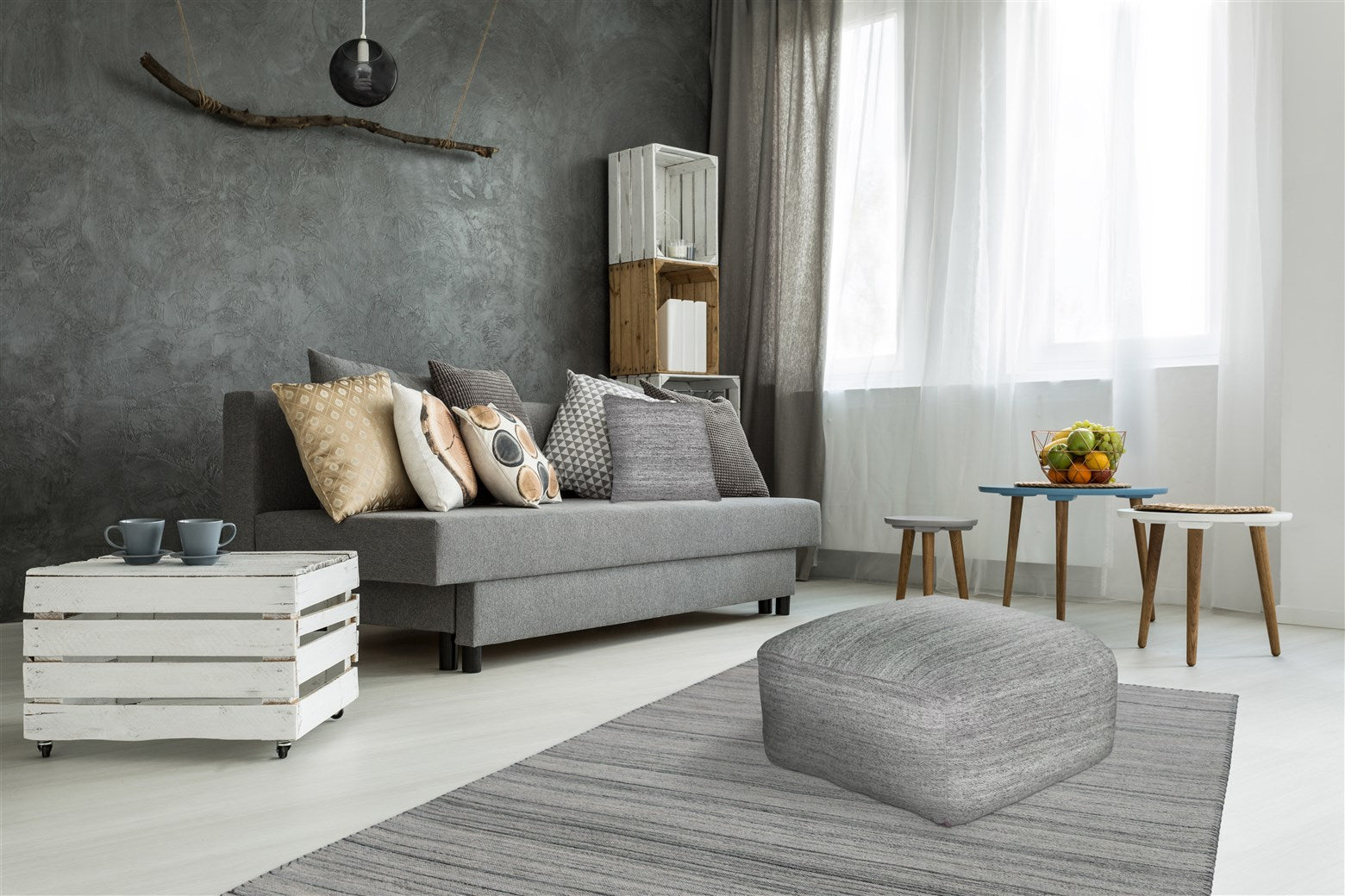 kayoom-phoenix-pouf-210-jacquard-sitzkissen-naturfarben image 2