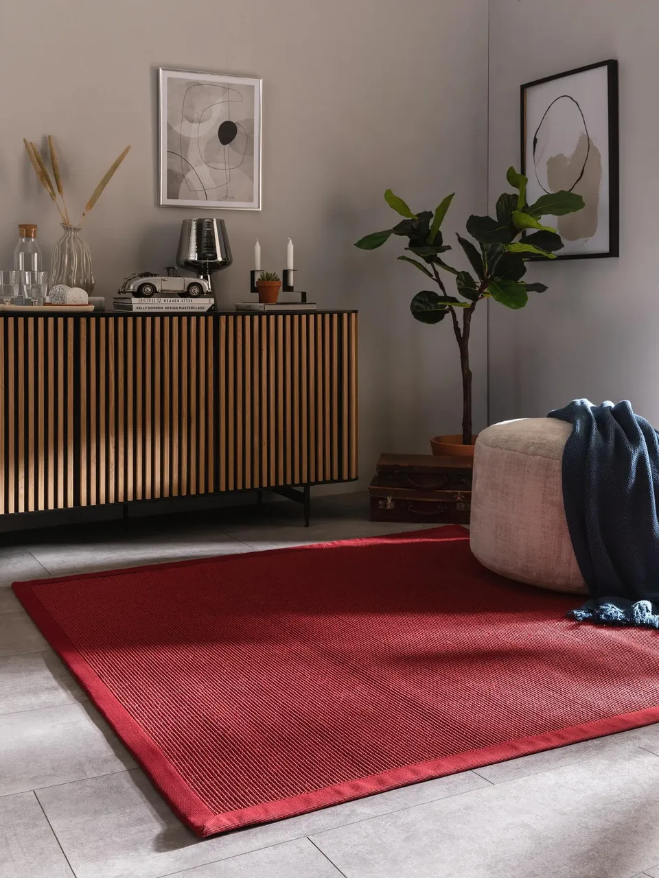 benuta-nest-sana-sisal-teppich-quadratisch-150x150-cm-rot-100-naturfaser image 1