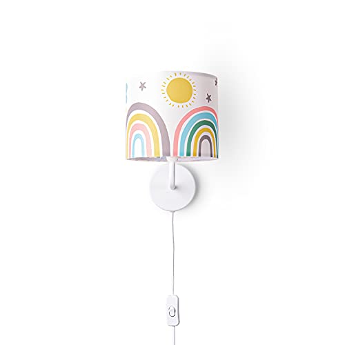 paco-home-wandlampe-kinderzimmer-regenbogen-kariert-e14-mit-stecker image 5