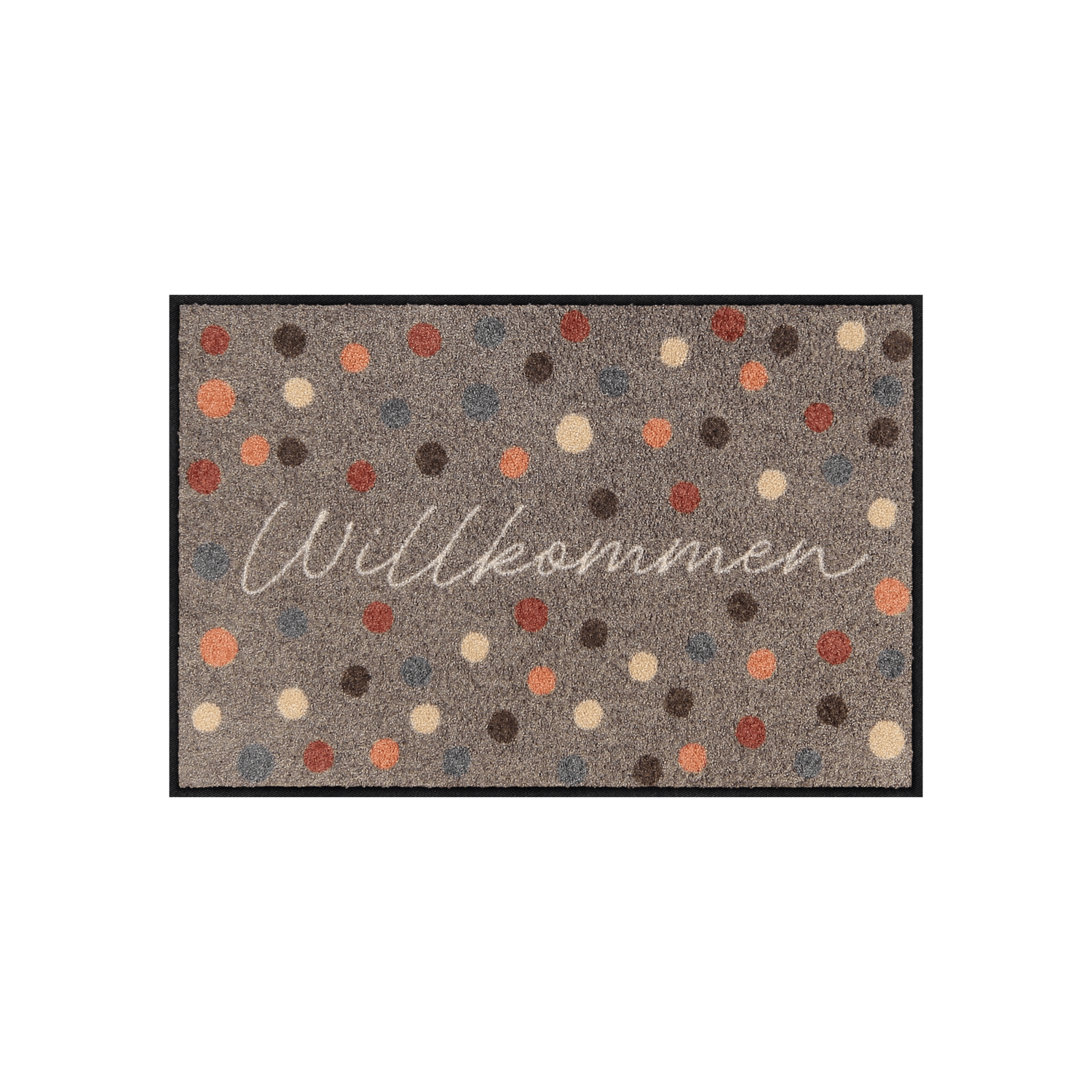 salonloewe-willkommen-dots-eingangsmatte-50-x-75-cm-gepunktete-fu-matte-mit-will image 1