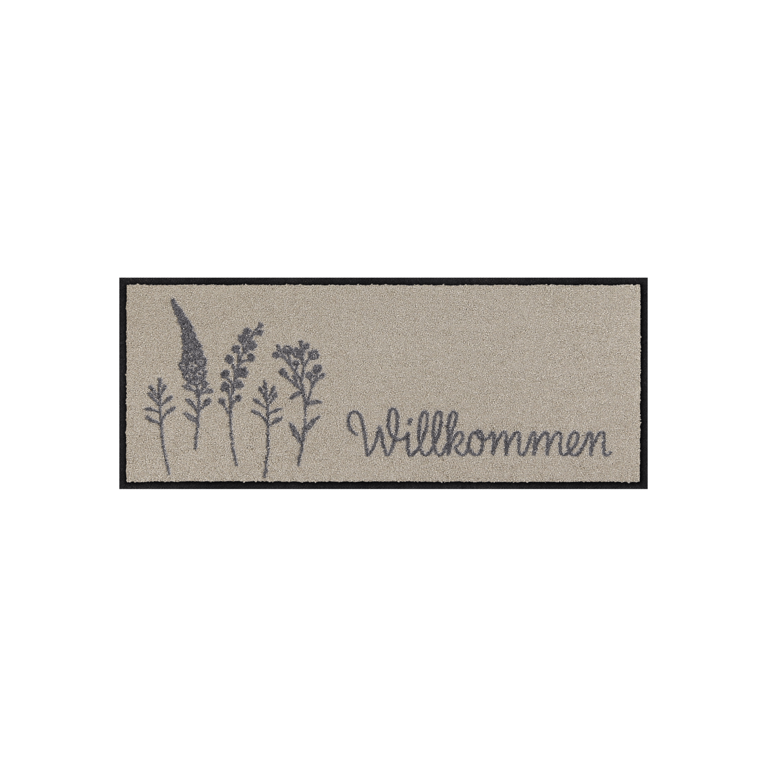 salonloewe-willkommen-wiese-minimatte-30-x-75-cm-beige-grau-polyamid-pflanzenmus image 1