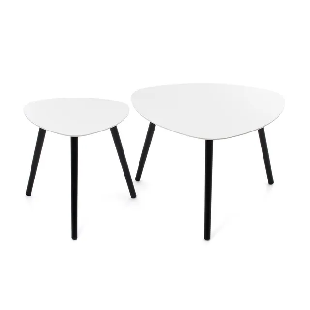kayoom-tisch-set-anna-wei-2-beistelltische-dreieckig-rundliche-platten-schwarze- image 1