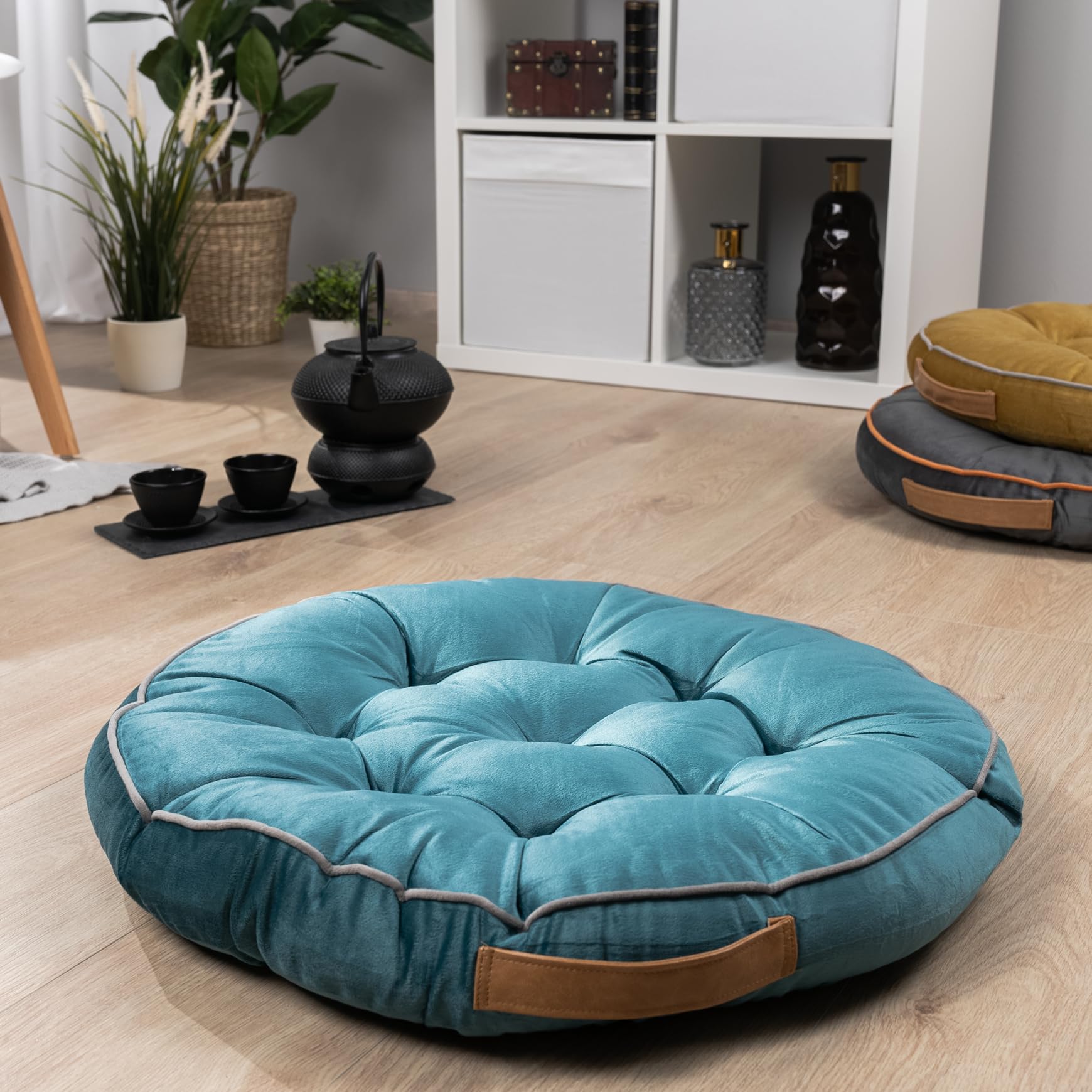 paco-home-cotton-bodenkissen-rund-uni-t-rkis-58x58x6-cm image 4