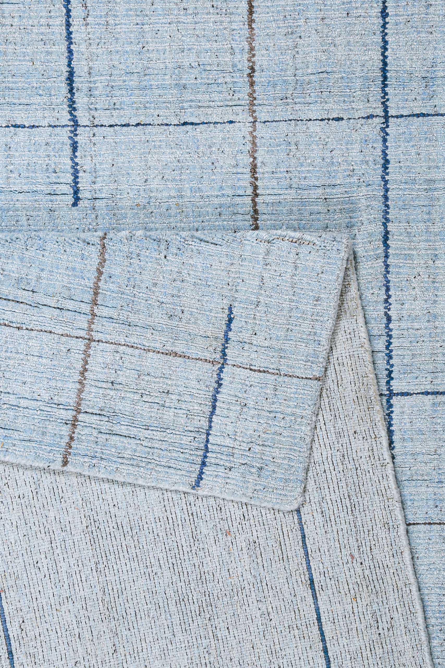 weconhome-milly-kurzflor-teppich-licht-blau-handgewebt image 4