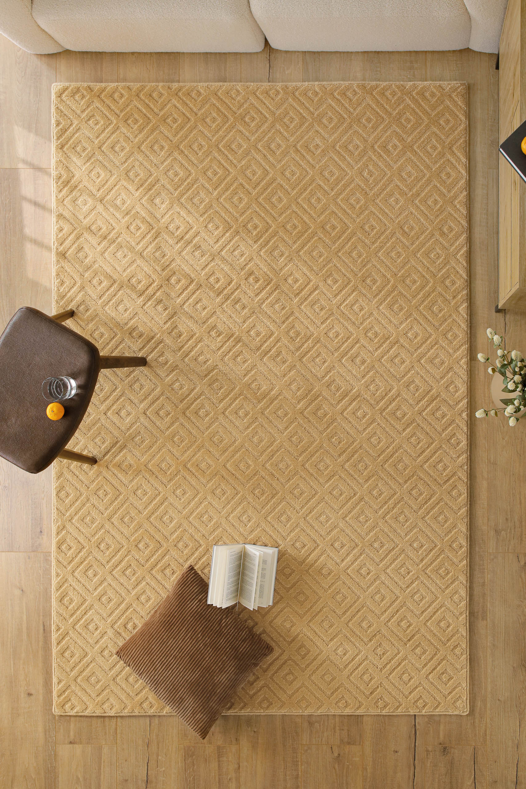 weconhome-castello-two-kurzflor-teppich-aus-schurwolle-in-sand-beige-handgewebt- image 4