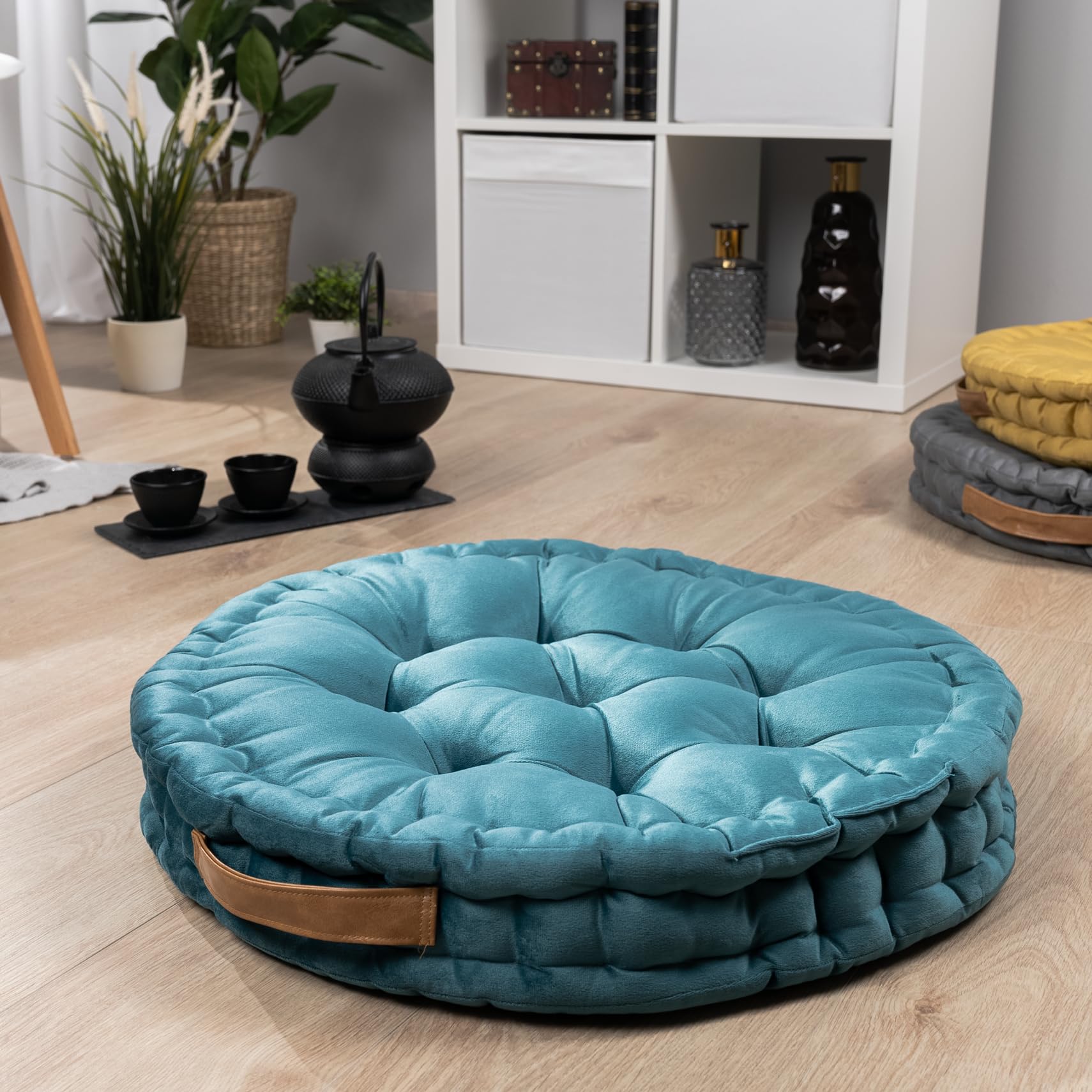 paco-home-cotton-bodenkissen-rund-uni-t-rkis-60x60x8-cm image 4