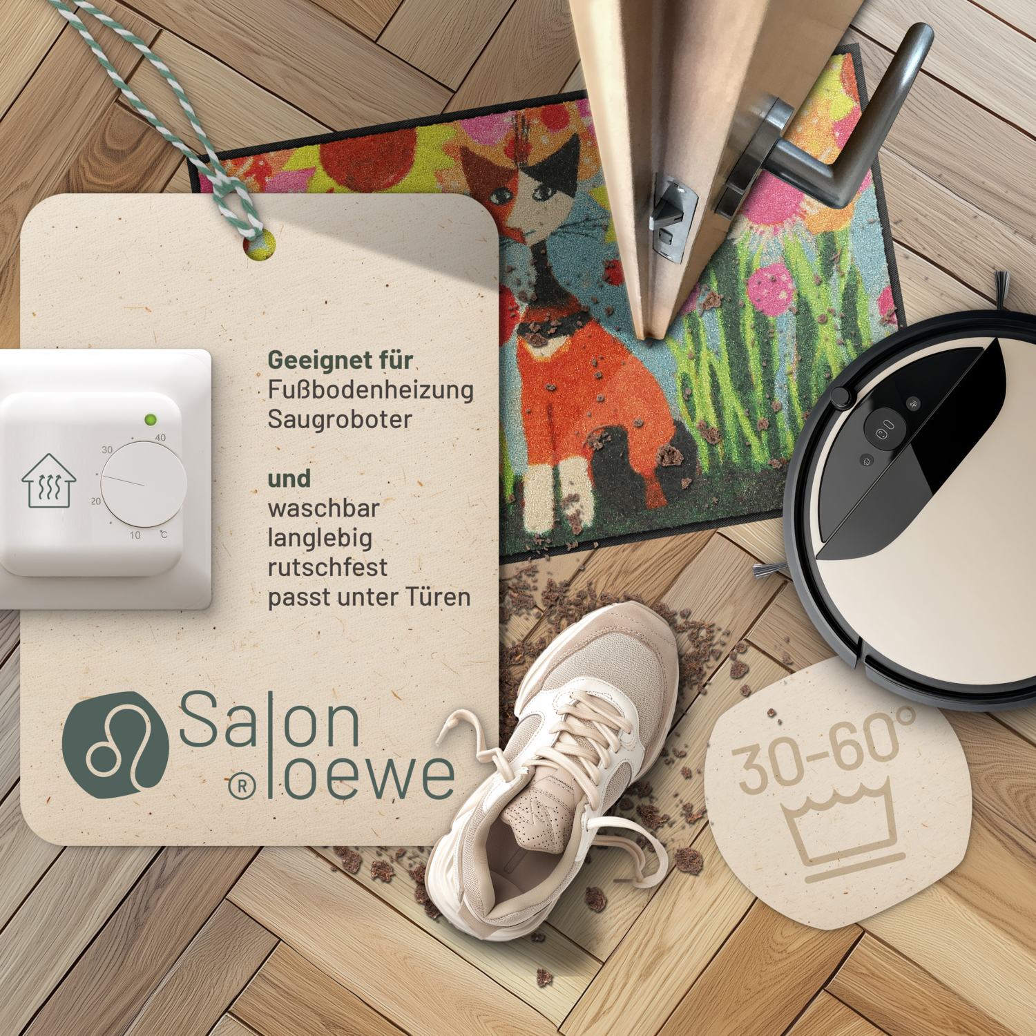 salonloewe-lili-eingangsmatte-50-x-75-cm-bunte-katzen-blumen-motiv-fu-matte-made image 3