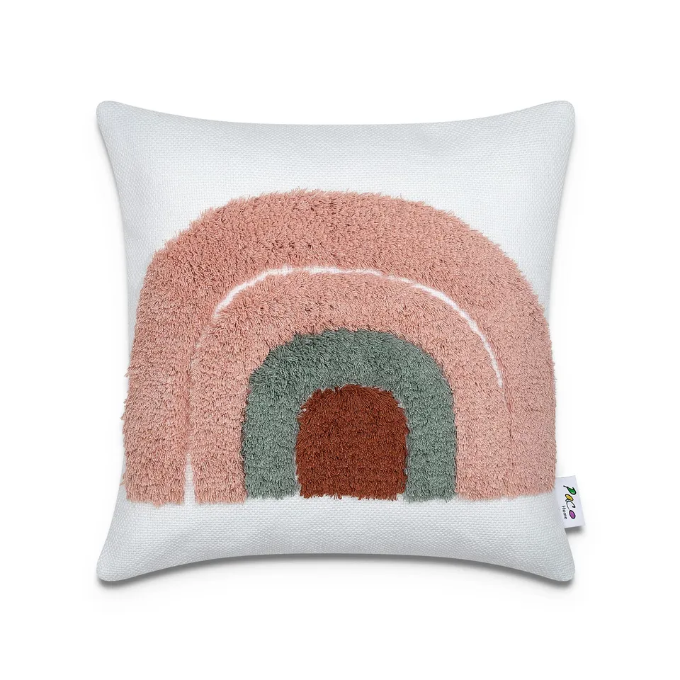 paco-home-boho-kissenbezug-mit-quastenfransen-dunkelrot-single image 1