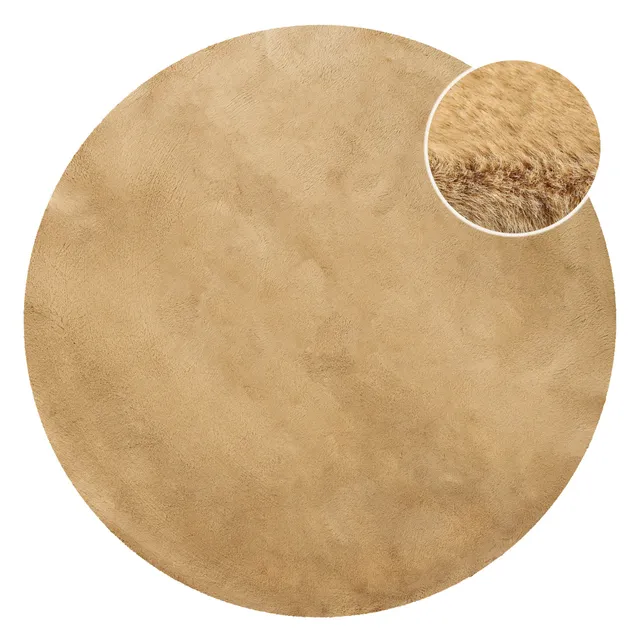 weconhome-basics-anna-kunstfell-teppich-rund-sand-flauschig-und-weich-100-polyes image 1
